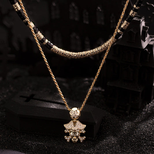 gona- Sterling Silver Buccaneer's Bounty Charms Necklace Set With Enamel In 14K Gold Plated