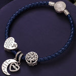 Sterling Silver My Love My Root Charms Bracelet Set In White Gold Plated