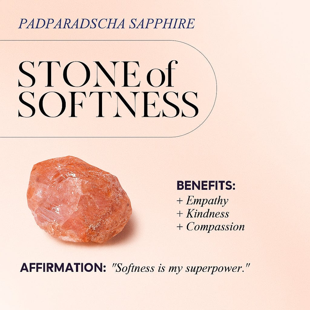 Lab-Grown Heart Brilliant Cut Dreamy Orangish-Pink Padparadscha Sapphire and Lab-Grown Heart Brilliant Cut Moissanite - Two Stone Classic Engagement Ring 14K Yellow Gold Plated (Includes GRC Certification from Gemstone Research Center)