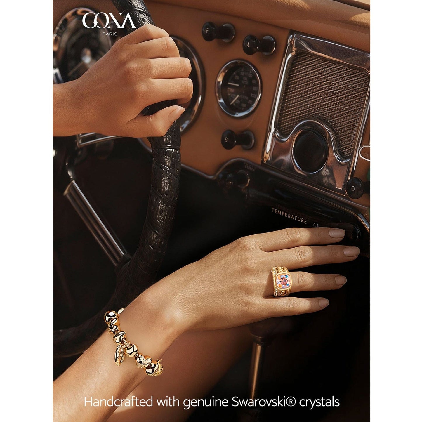 Created With Swarovski® Crystals - Cushion Modified Brilliant Cut Fancy Vivid Pink Classic Stackable Rings Set 14K Yellow Gold Plated