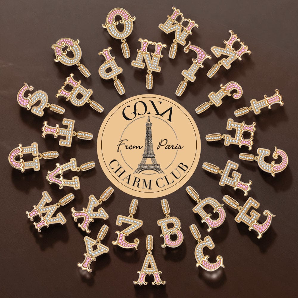 Letter Q Tarnish-resistant Silver Dangle Charms In 14K Gold Plated