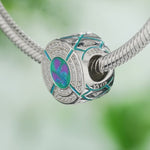 Sterling Silver Blues Time Charms With Enamel In White Gold Plated