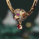 Bulldog in Sunglasses Tarnish-resistant Silver Animal Charms With Enamel In 14K Gold Plated - Heartful Hugs Collection