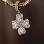 Dazzling Clover Tarnish-resistant Silver Charms In 14K Gold Plated