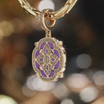 Dreams Of Versailles Tarnish-resistant Silver Dangle Charms With Enamel In 14K Gold Plated