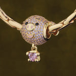 Love Hug Piggy Tarnish-resistant Silver Animal Charms With Enamel In 14K Gold Plated - Heartful Hugs Collection