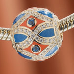 Blue Waltz Tarnish-resistant Silver Charms With Enamel In 14K Gold Plated
