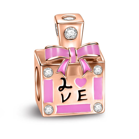 gon- Perfume of Love Tarnish-resistant Silver Charms With Enamel In Rose Gold Plated