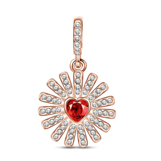 gon- Gerbera Tarnish-resistant Silver Dangle Charms In Rose Gold Plated