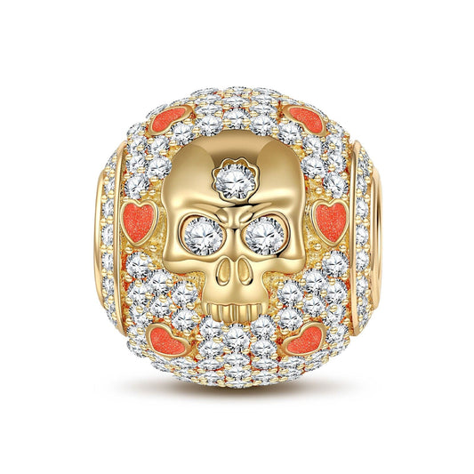 gon- Halloween & Skull Tarnish-resistant Silver Charms With Enamel In 14K Gold Plated