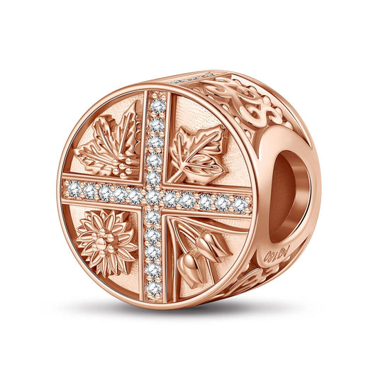 gon- Wheel Of Seasons Tarnish-resistant Silver Charms In Rose Gold Plated