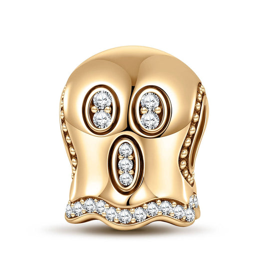 gona- The Screaming Ghost Tarnish-resistant Silver Charms In 14K Gold Plated