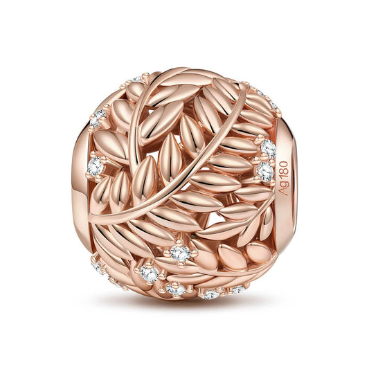 gon- Wheat Waves Tarnish-resistant Silver Charms In Rose Gold Plated