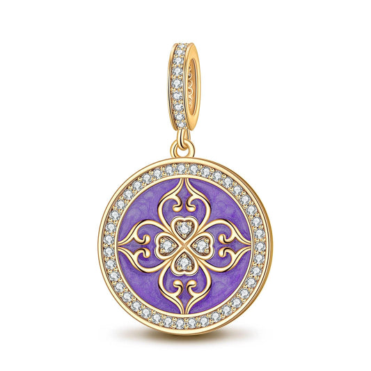 gon- Purple Versailles Light Tarnish-resistant Silver Dangle Charms With Enamel In 14K Gold Plated