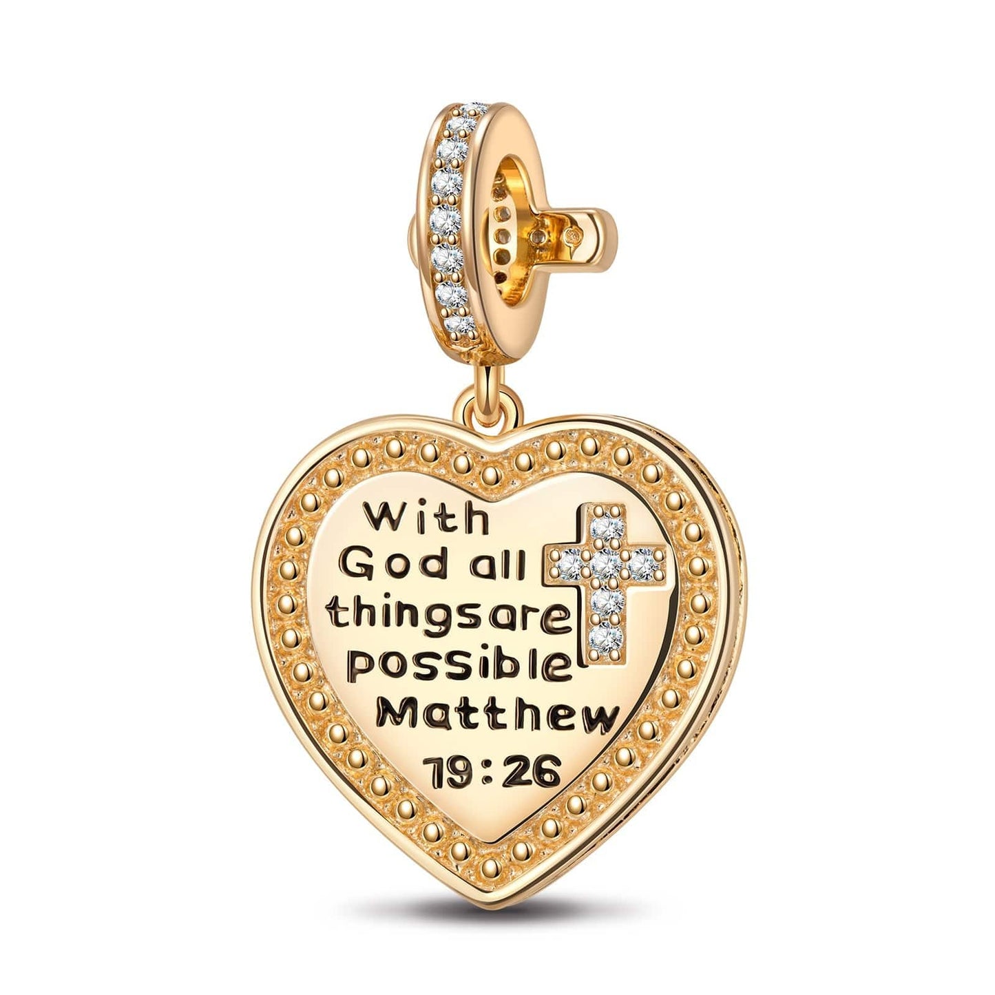 God's Welfare Tarnish-resistant Silver Dangle Charms In 14K Gold Plated