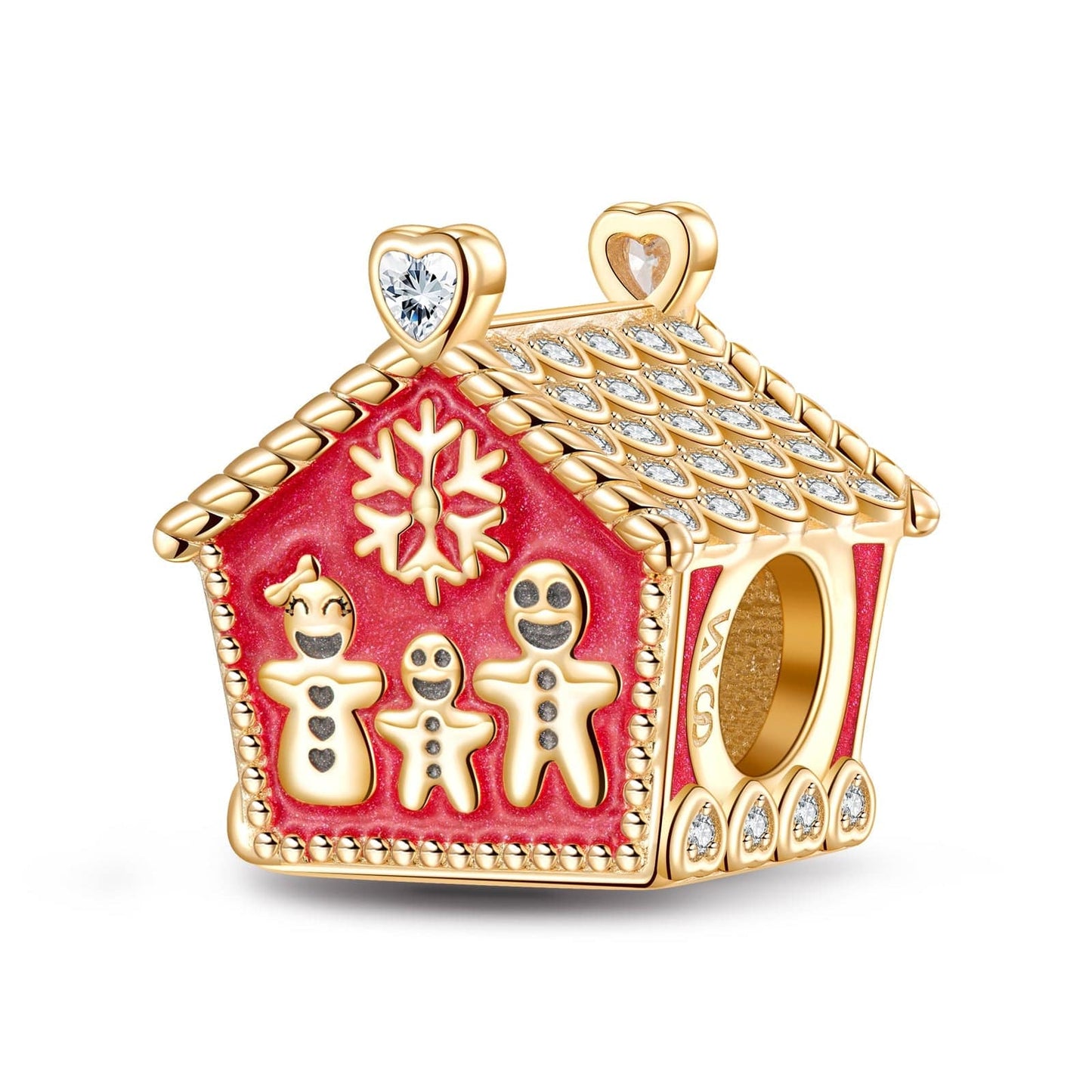 Red House of Joy Tarnish-resistant Silver Charms With Enamel In 14K Gold Plated