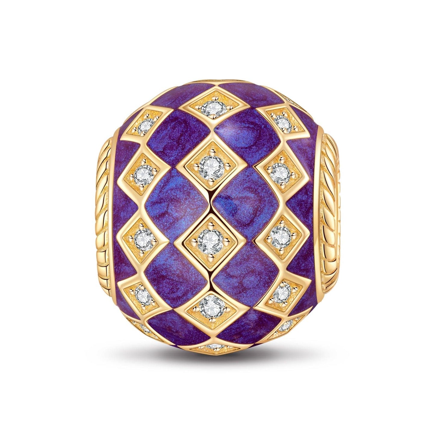 Purple Magic City Tarnish-resistant Silver Charms With Enamel In 14K Gold Plated