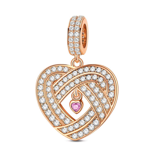 gon- Embracing Love Tarnish-resistant Silver Dangle Charms In Rose Gold Plated