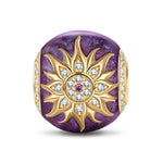 Blooming Mulberry Purple Tarnish-resistant Silver Charms With Enamel In 14K Gold Plated - GONA