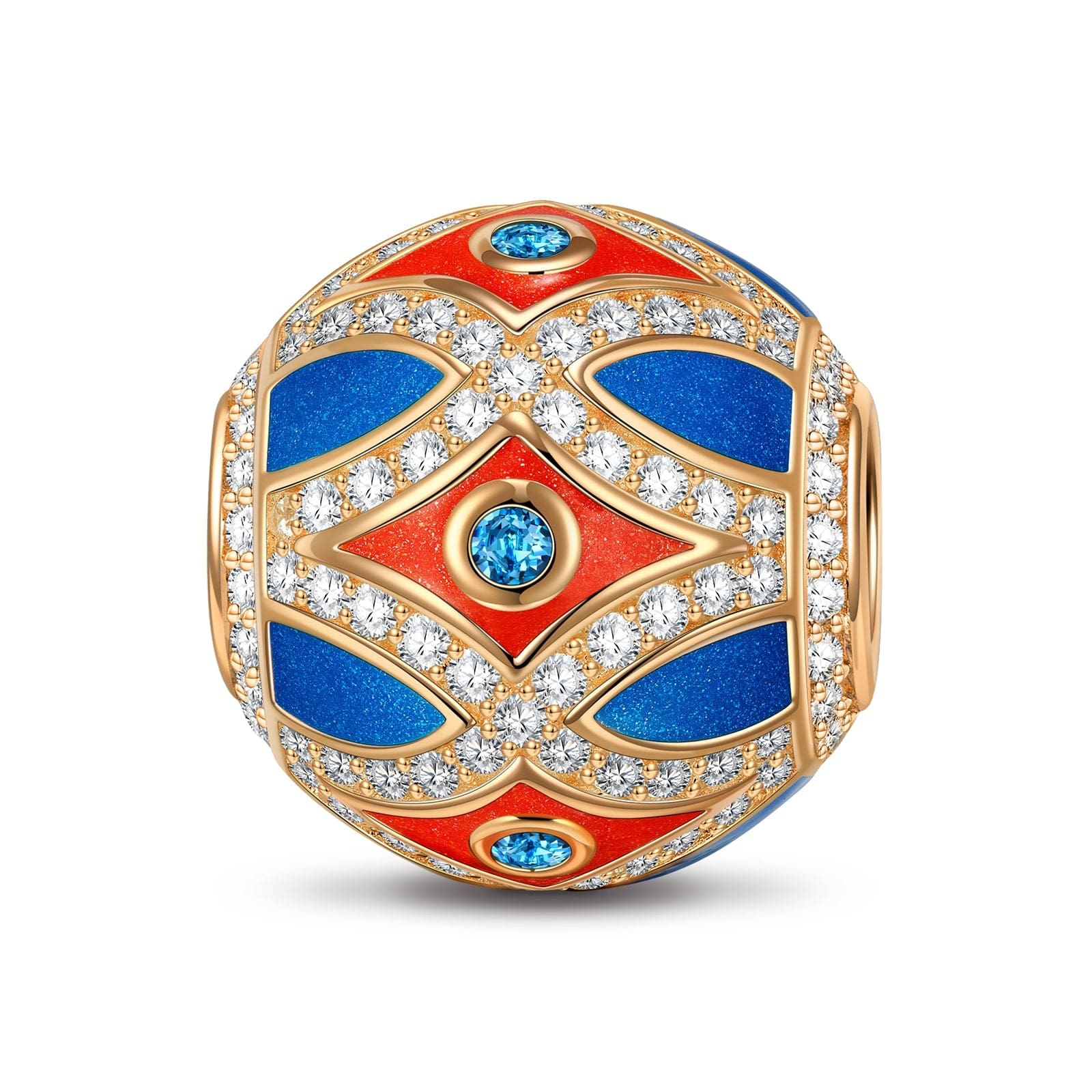 Blue Waltz Tarnish-resistant Silver Charms With Enamel In 14K Gold Plated - GONA