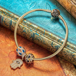 Blue Waltz Tarnish-resistant Silver Charms With Enamel In 14K Gold Plated - GONA