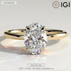 2ct Oval Lab-Grown Diamond Solitaire Ring with Claw Setting in Solid 14K Yellow Gold (Includes IGI Certification from International Gemological Institute)