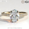 2ct Oval Lab-Grown Diamond Ring with Hidden Halo & Pave Band Cathedral Setting Tarnish-resistant Silver In 14K Gold Plated (Includes IGI Certification from International Gemological Institute)