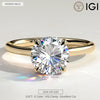 2ct Round Lab-Grown Diamond Ring with Hidden Halo Cathedral Setting in Solid 14K Yellow Gold (Includes IGI Certification from International Gemological Institute)