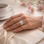 Toi et Moi Pear Lab-Grown Diamond Ring 2.0ct & 1.0ct Pear Dual Stones ¡¤ Claw Setting Tarnish-resistant Silver In 14K Gold Plated (Includes IGI Certification from International Gemological Institute)