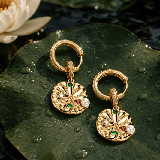 gona- Sterling Silver Sweet Escapes Charm Earrings Set in 14K Gold Plated