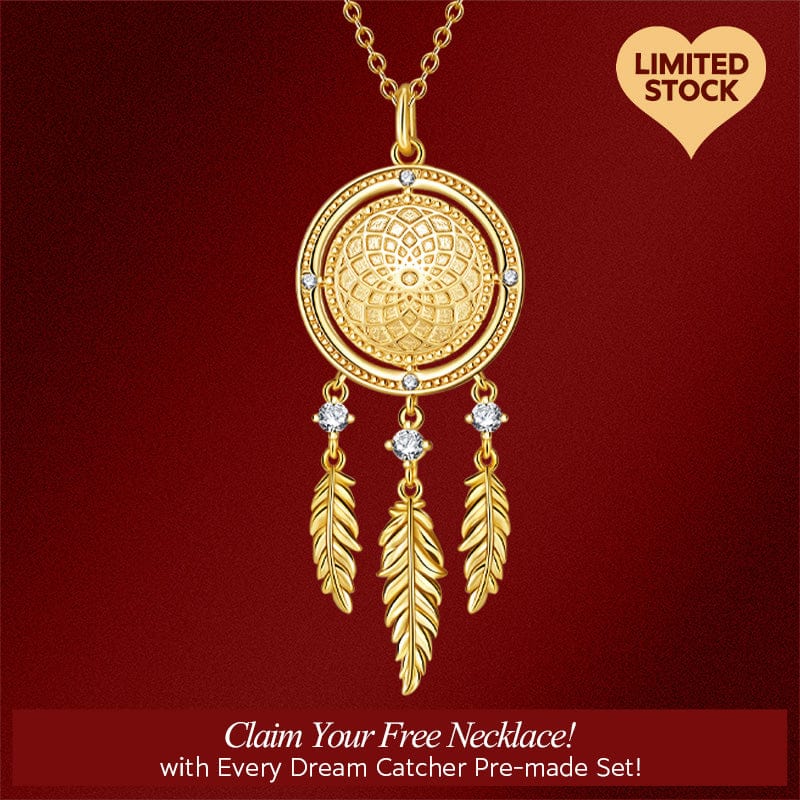 Limited Offer: Purchase Any Pre-made Charms Bracelet Set or Charms Necklace Set from Dream Catcher Forever Collection To Get This Dreamcatcher Necklace In 14K Gold Plated For FREE - (Ships With Order, No Need To Add To Cart)