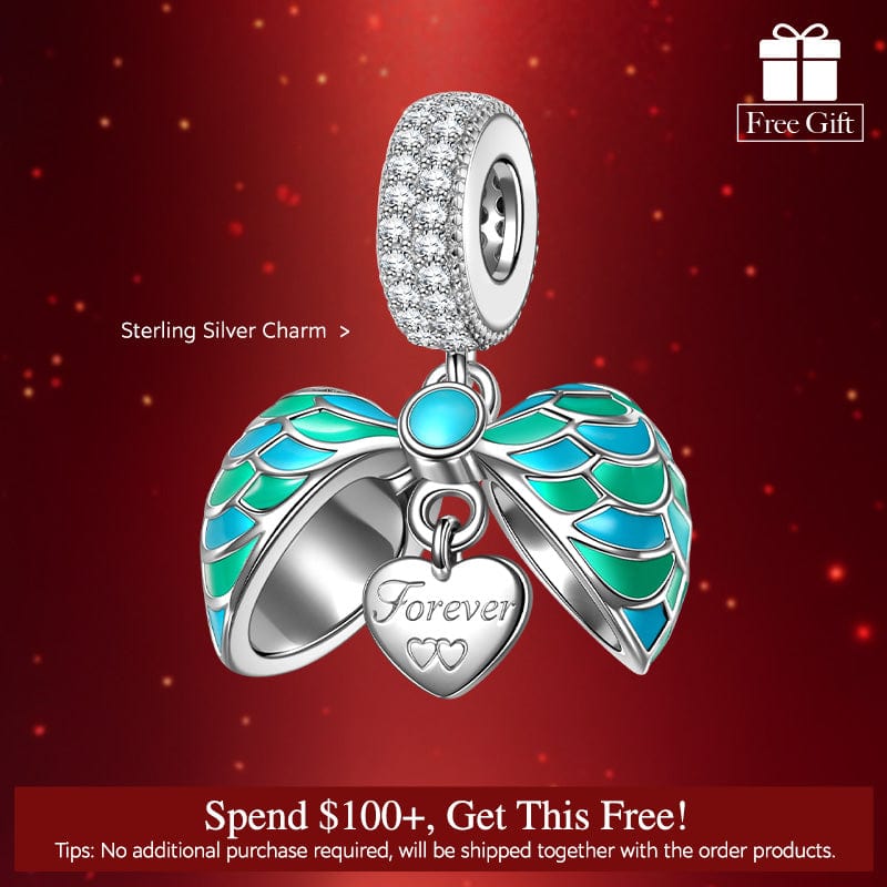 Pamper Fan Exclusive: Spend Over $100 In A Single Purchase To Get This Sterling Silver Green Surprising Love Dangle Charms With Enamel In White Gold Plated For FREE - (Ships With Order, No Need To Add To Cart)