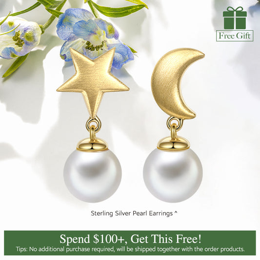 gon- Pamper Fan Exclusive: Spend Over $100 In A Single Purchase To Get This Sterling Silver Pearl Earrings In 14K Gold Plated For FREE - (Ships With Order, No Need To Add To Cart)