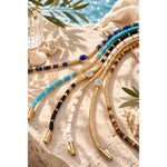 Lapis Lazuli & Lab-Created Sapphire Oval-Cut Focal Gemstone Statement Bracelet in Tarnish-Resistant Silver with 14K Gold Plating (Comes with Authentic GRC Gemstone Research Center Certification)