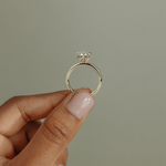 2ct Round Lab-Grown Diamond Solitaire Ring with Petal Gallery Claw Setting Tarnish-resistant Silver In 14K Gold Plated (Includes IGI Certification from International Gemological Institute)