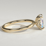 2ct Elongated Cushion Lab-Grown Diamond Ring with Petal Gallery & Leaf Detail Claw Setting Tarnish-resistant Silver In 14K Gold Plated (Includes IGI Certification from International Gemological Institute)