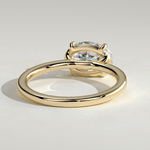 2ct Oval Lab-Grown Diamond East-West Claw Solitaire with Raised Basket Gallery Engagement Ring in Solid 14K Yellow Gold (Includes IGI Certification from International Gemological Institute)