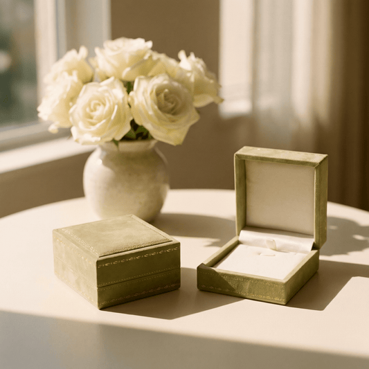 gona- Featured Packaging Upgrade: Olive Velvet Necklace Box