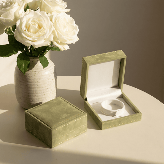gona- Featured Packaging Upgrade: Olive Velvet Bangle Square Box