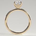 2ct Elongated Cushion Lab-Grown Diamond Ring with Petal Gallery & Leaf Detail Claw Setting Tarnish-resistant Silver In 14K Gold Plated (Includes IGI Certification from International Gemological Institute)