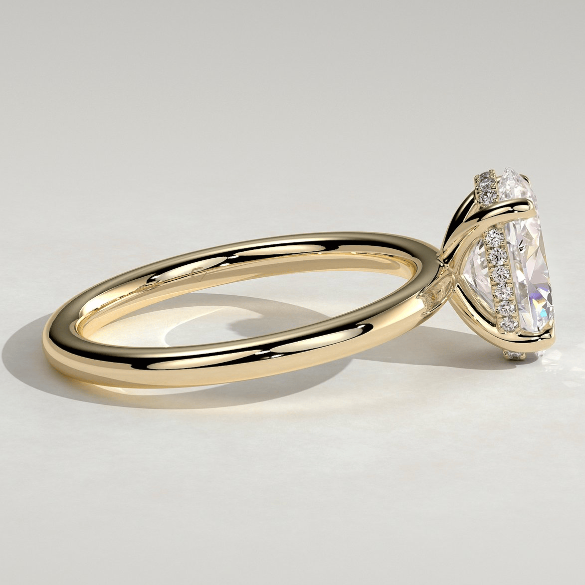 2ct IGI Certified Oval Lab-Grown Diamond Ring with Hidden Halo & Claw Setting Tarnish-resistant Silver In 14K Gold Plated (Includes IGI Certification from International Gemological Institute)