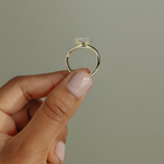 2ct Oval Lab-Grown Diamond East-West Claw Solitaire with Wave Band Engagement Ring Tarnish-resistant Silver In 14K Gold Plated (Includes IGI Certification from International Gemological Institute)