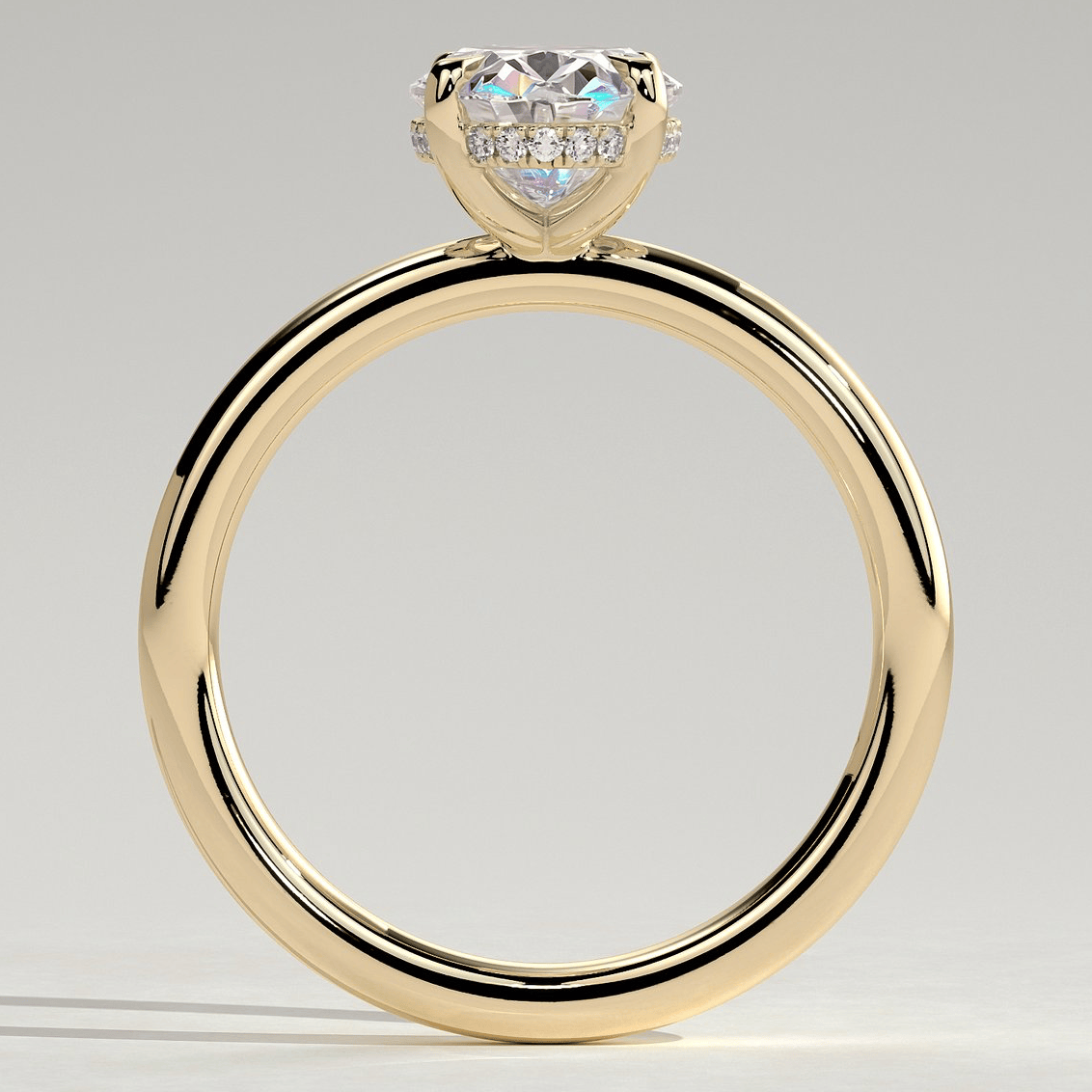 2ct IGI Certified Oval Lab-Grown Diamond Ring with Hidden Halo & Claw Setting Tarnish-resistant Silver In 14K Gold Plated (Includes IGI Certification from International Gemological Institute)