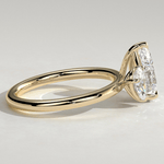 Toi et Moi Pear Lab-Grown Diamond Ring 2.0ct & 1.0ct Pear Dual Stones ¡¤ Claw Setting Tarnish-resistant Silver In 14K Gold Plated (Includes IGI Certification from International Gemological Institute)