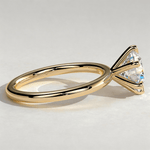 2ct Round Lab-Grown Diamond Solitaire Ring with Claw Setting in Solid 14K Yellow Gold (Includes IGI Certification from International Gemological Institute)