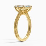 Royal Filigree · 2.0 CT Marquise Lab-Grown Diamond Engagement Ring with Engraved Milgrain Band in Solid 14K Yellow Gold · (Includes IGI Certification from International Gemological Institute)