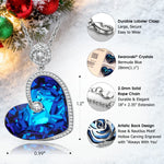 Nautilus Ocean's Heart Tarnish-resistant Silver Necklace In White Gold Plated -  Handcrafted with Swarovski® Crystals