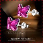 Christmas Exclusive: Spend Over $100 In A Single Purchase To Get This Sterling Silver Purple Butterfly Earrings In White Gold Plated For FREE - (Ships With Order, No Need To Add To Cart)