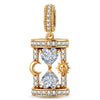 Lagoon Siren Heart Frame Dangle Charm in Tarnish-Resistant Silver With Crystal In 14K Gold Plating