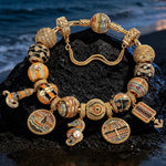 Sterling Silver Ocean Explorer Curated Charm Bracelet Set with 14K Gold Plating (Includes Bracelet And All Charms Shown)